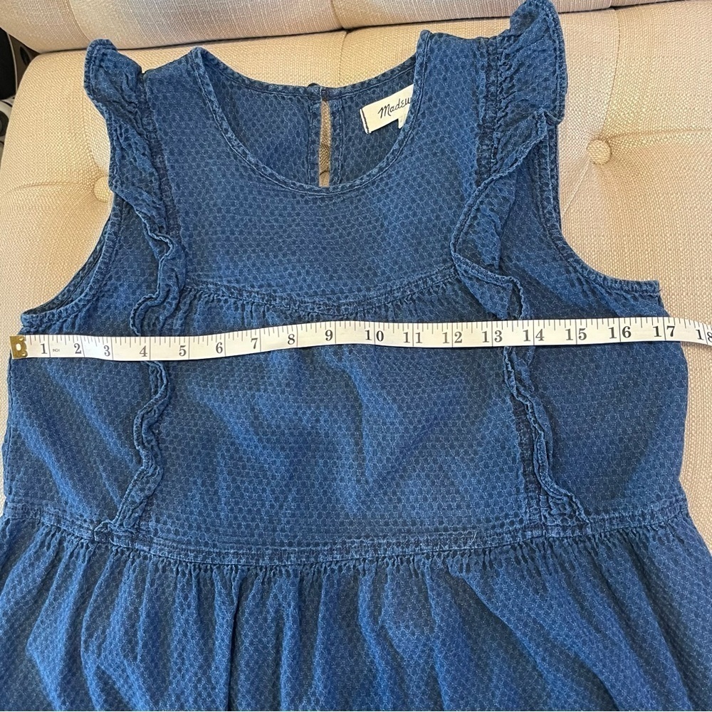 Madewell Dress Indigo Ruffled-Bodice Tiered Midi Dress Women’s XS Cottage-core - Picture 8 of 10